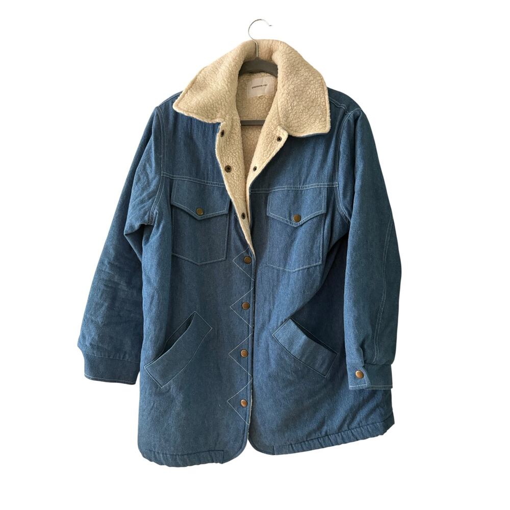 Emerson Fry Sherpa-Lined Denim Jacket | Women’s Small - Picture 3 of 6